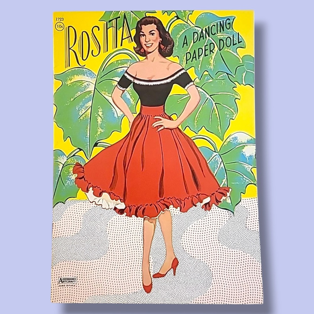 Rosita Dancing Paper Doll Artcraft Saalfield‎ Vintage Spanish Fiesta Style Uncut